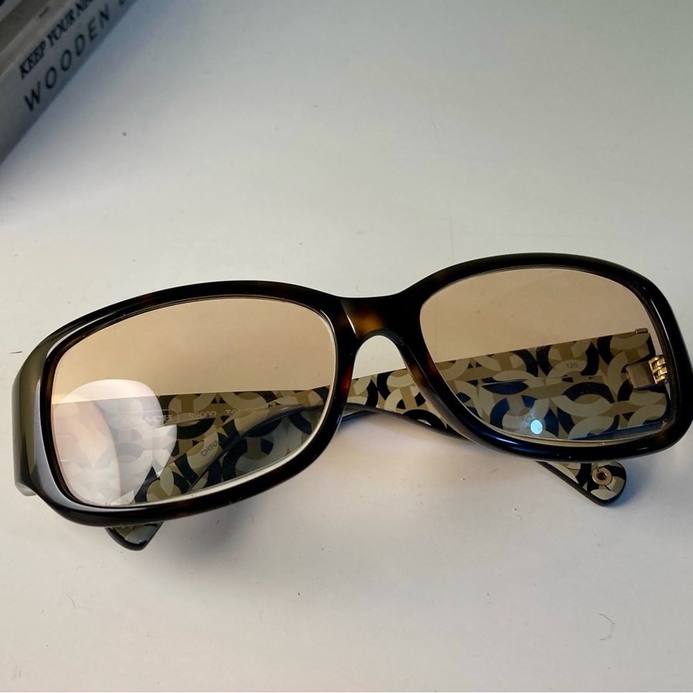Coach Tan Patterned Glasses Frames With Case - image 5